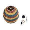 CABALLEROS  Boho Κρεμαστό Φωτιστικό Πλέγμα Μονόφωτο 1 x E27 IP20 Πολύχρωμο Ξύλο - Μ40 x Π40 x Υ50cm