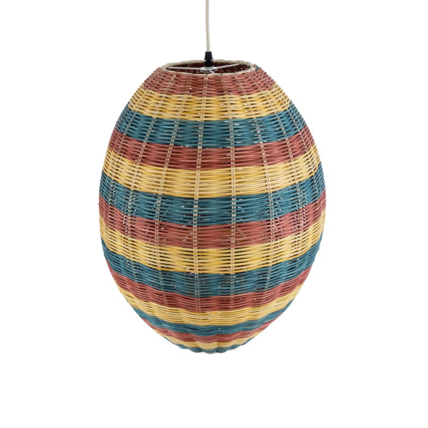 CABALLEROS  Boho Κρεμαστό Φωτιστικό Πλέγμα Μονόφωτο 1 x E27 IP20 Πολύχρωμο Ξύλο - Μ40 x Π40 x Υ50cm