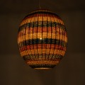 CABALLEROS  Boho Κρεμαστό Φωτιστικό Πλέγμα Μονόφωτο 1 x E27 IP20 Πολύχρωμο Ξύλο - Μ70 x Π70 x Υ80cm