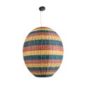 CABALLEROS  Boho Κρεμαστό Φωτιστικό Πλέγμα Μονόφωτο 1 x E27 IP20 Πολύχρωμο Ξύλο - Μ70 x Π70 x Υ80cm