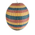CABALLEROS  Boho Κρεμαστό Φωτιστικό Πλέγμα Μονόφωτο 1 x E27 IP20 Πολύχρωμο Ξύλο - Μ70 x Π70 x Υ80cm