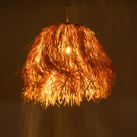 GLOBOSTAR® GUADELOUPE  Boho Κρεμαστό Φωτιστικό Οροφής με Ντουί 1 x E27 AC 220-240V IP20 - Μπεζ - Μ50 x Π50 x Υ40cm