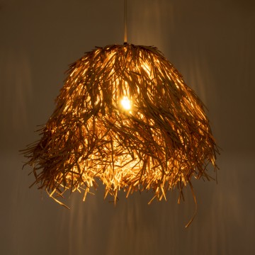 GLOBOSTAR® GUADELOUPE  Boho Κρεμαστό Φωτιστικό Οροφής με Ντουί 1 x E27 AC 220-240V IP20 - Μπεζ - Μ50 x Π50 x Υ40cm