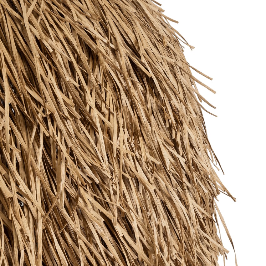 GUADELOUPE  Boho Κρεμαστό Φωτιστικό Πλέγμα Μονόφωτο 1 x E27 IP20 Μπεζ Ράφια - Μ120 x Π120 x Υ100cm