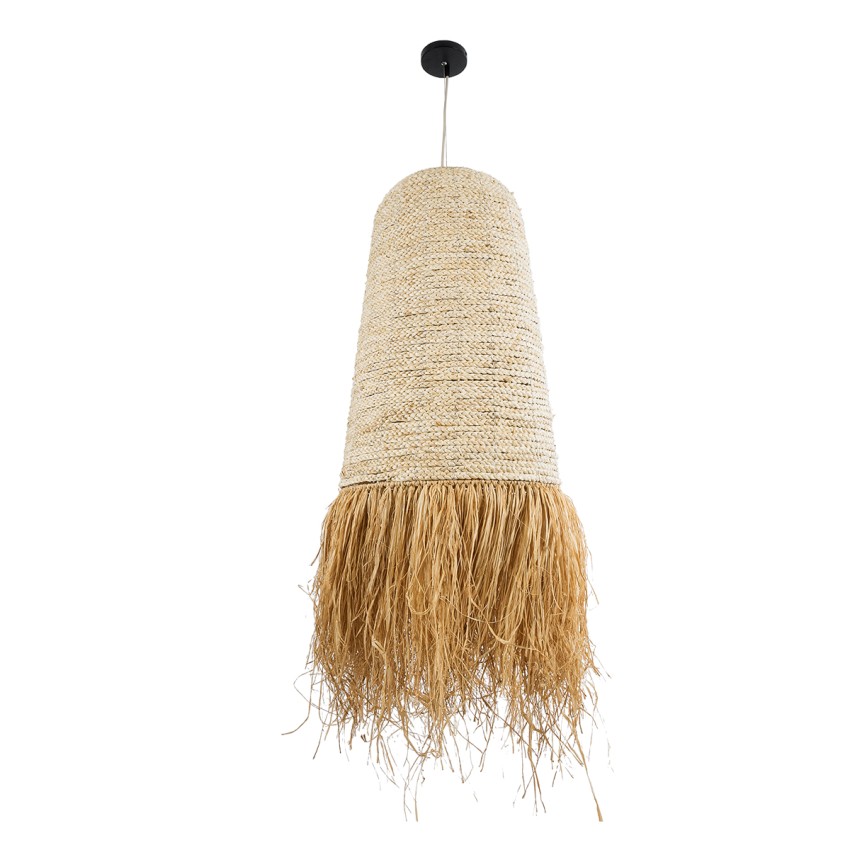 LETA  Boho Κρεμαστό Φωτιστικό Πλέγμα Μονόφωτο 1 x E27 IP20 Μπεζ Ράφια - Μ50 x Π50 x Υ150cm