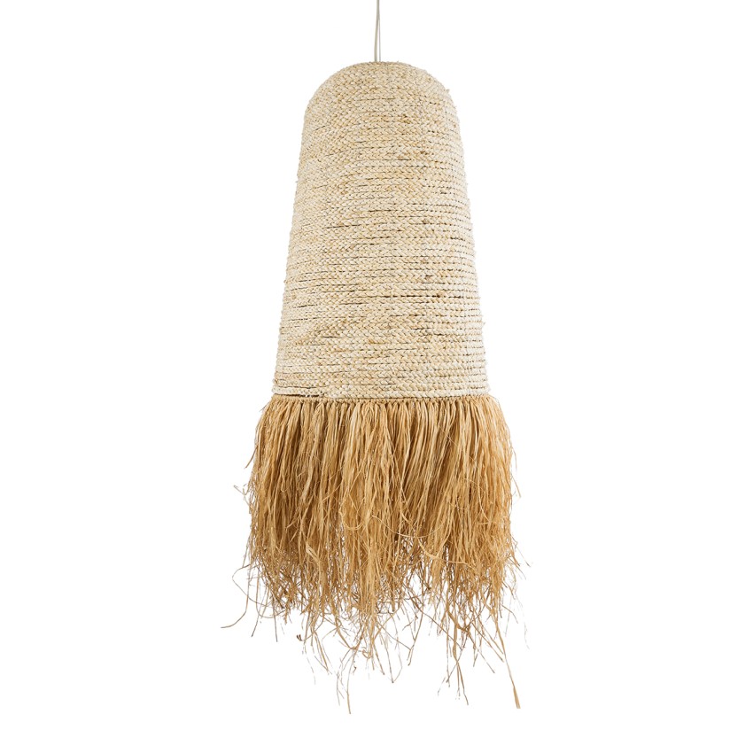 LETA  Boho Κρεμαστό Φωτιστικό Πλέγμα Μονόφωτο 1 x E27 IP20 Μπεζ Ράφια - Μ50 x Π50 x Υ150cm