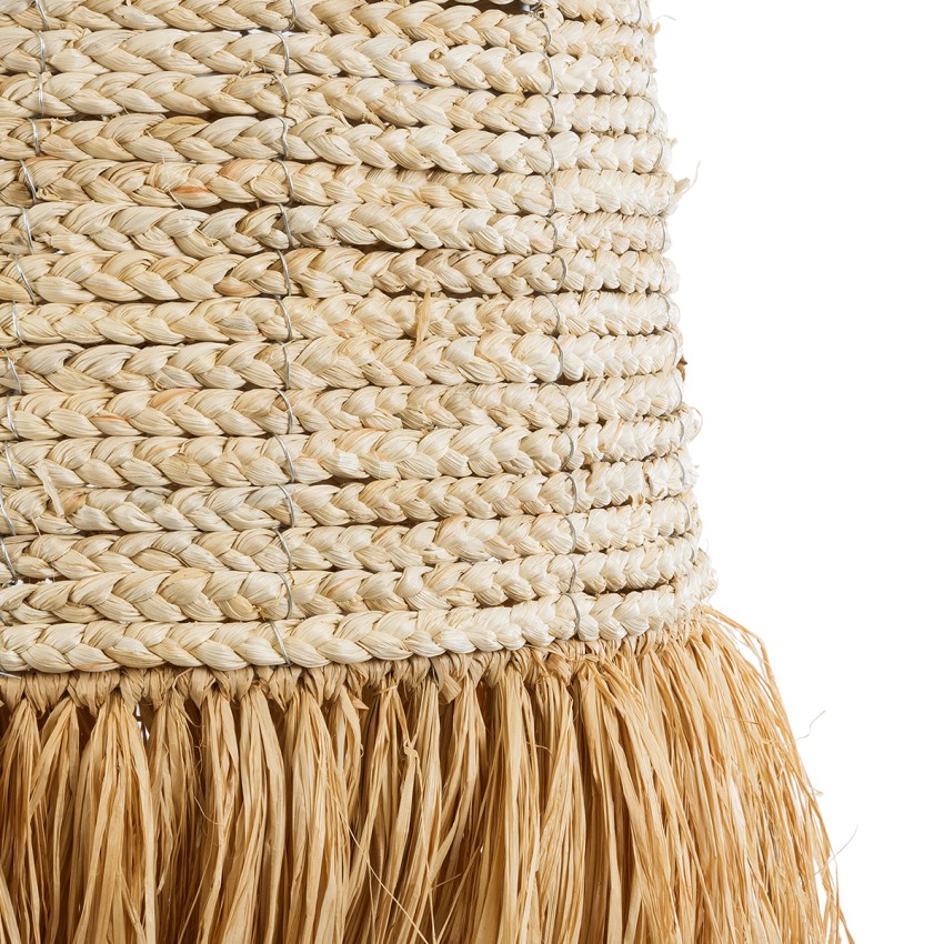 LETA  Boho Κρεμαστό Φωτιστικό Πλέγμα Μονόφωτο 1 x E27 IP20 Μπεζ Ράφια - Μ50 x Π50 x Υ150cm