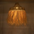 PORTOFERRAIO  Boho Κρεμαστό Φωτιστικό Πλέγμα Μονόφωτο 1 x E27 IP20 Μπεζ Ράφια - Μ80 x Π80 x Υ120cm