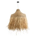 PORTOFERRAIO  Boho Κρεμαστό Φωτιστικό Πλέγμα Μονόφωτο 1 x E27 IP20 Μπεζ Ράφια - Μ80 x Π80 x Υ120cm