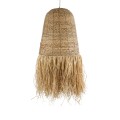 PORTOFERRAIO  Boho Κρεμαστό Φωτιστικό Πλέγμα Μονόφωτο 1 x E27 IP20 Μπεζ Ράφια - Μ60 x Π60 x Υ120cm