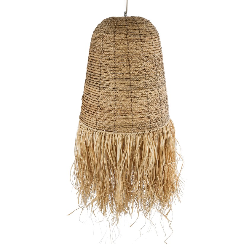 PORTOFERRAIO  Boho Κρεμαστό Φωτιστικό Πλέγμα Μονόφωτο 1 x E27 IP20 Μπεζ Ράφια - Μ60 x Π60 x Υ120cm