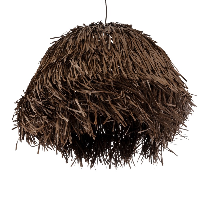 GUADELOUPE  Boho Κρεμαστό Φωτιστικό Πλέγμα Μονόφωτο 1 x E27 IP20 Καφέ Ράφια - Μ80 x Π80 x Υ60cm