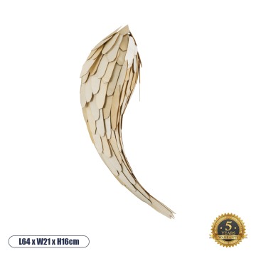 GOURAMI  Boho Επιτοίχιο Φωτιστικό Απλίκα Μονόφωτο 1 x E27 IP20 Μπεζ Ξύλο - Μ64 x Π21 x Υ16cm