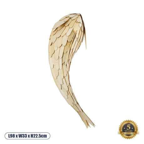 GOURAMI  Boho Επιτοίχιο Φωτιστικό Απλίκα Μονόφωτο 1 x E27 IP20 Μπεζ Ξύλο - Μ98 x Π33 x Υ22.5cm