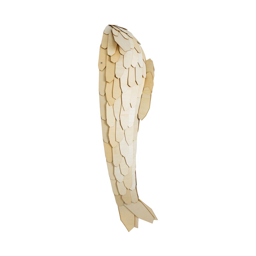 GOURAMI  Boho Επιτοίχιο Φωτιστικό Απλίκα Μονόφωτο 1 x E27 IP20 Μπεζ Ξύλο - Μ98 x Π33 x Υ22.5cm