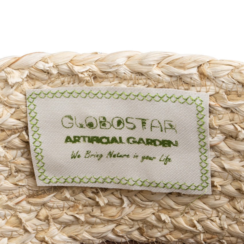 Τεχνητός Κήπος CAROLINA  Διακοσμητικό Πλεκτό Κασπώ Γλάστρα -  Μπεζ με Καφέ και Λευκό Φ33 x Υ28cm