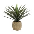Τεχνητός Κήπος THASSOS  Διακοσμητικό Πλεκτό Κασπώ Γλάστρα -  Καφέ Φ28 x Υ26cm