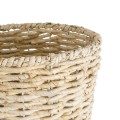 Τεχνητός Κήπος LIMNOS  Διακοσμητικό Πλεκτό Κασπώ Γλάστρα -  Μπεζ με Μπεζ Ξύλο Φ26 x Υ66cm