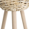 Τεχνητός Κήπος LIMNOS  Διακοσμητικό Πλεκτό Κασπώ Γλάστρα -  Μπεζ με Μπεζ Ξύλο Φ26 x Υ66cm