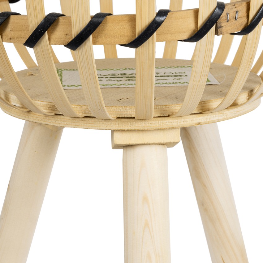 Τεχνητός Κήπος FOLEGANDROS  Διακοσμητικό Ξύλινο Κασπώ Γλάστρα -  Μπεζ Φ28 x Υ47cm