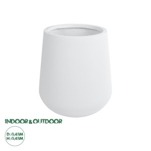 Τεχνητός Κήπος MISSOURI  Διακοσμητικό Πολυεστερικό Τσιμεντένιο Κασπώ Γλάστρα -  Λευκό Φ45 x Υ45cm