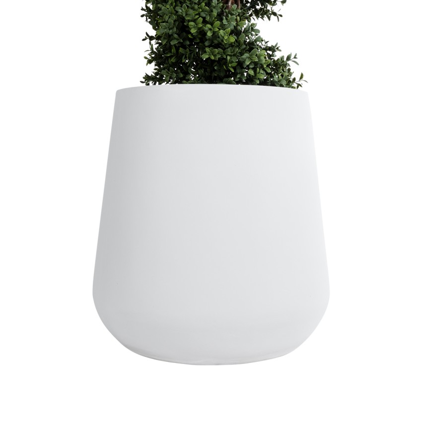 Τεχνητός Κήπος MISSOURI  Διακοσμητικό Πολυεστερικό Τσιμεντένιο Κασπώ Γλάστρα -  Λευκό Φ45 x Υ45cm