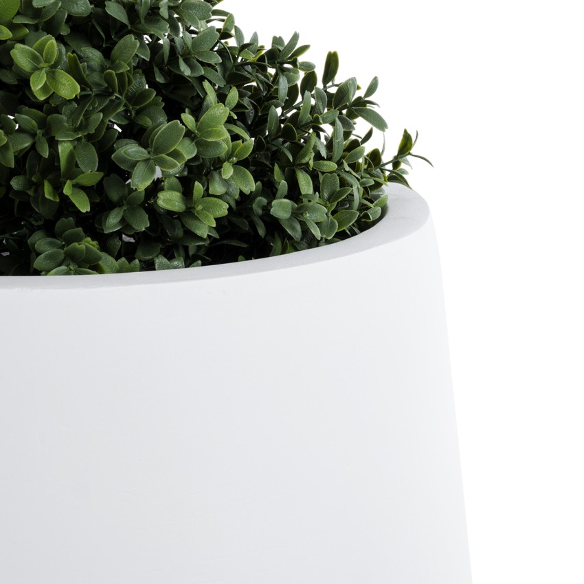 Τεχνητός Κήπος MISSOURI  Διακοσμητικό Πολυεστερικό Τσιμεντένιο Κασπώ Γλάστρα -  Λευκό Φ45 x Υ45cm