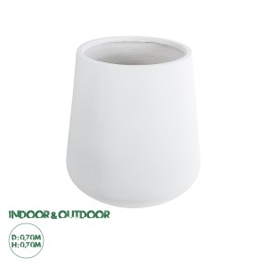 Τεχνητός Κήπος MISSOURI  Διακοσμητικό Πολυεστερικό Τσιμεντένιο Κασπώ Γλάστρα -  Λευκό Φ70 x Υ70cm