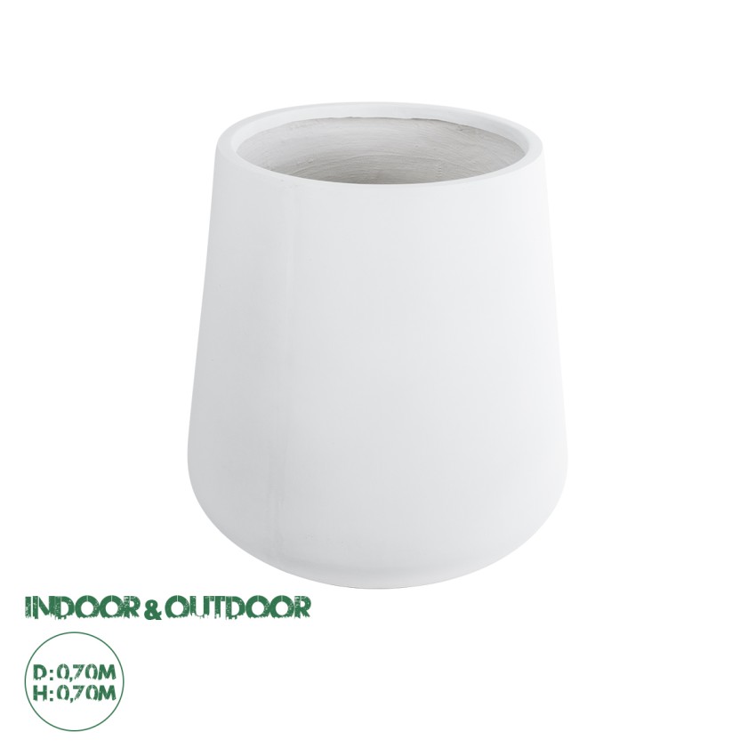 Τεχνητός Κήπος MISSOURI  Διακοσμητικό Πολυεστερικό Τσιμεντένιο Κασπώ Γλάστρα -  Λευκό Φ70 x Υ70cm