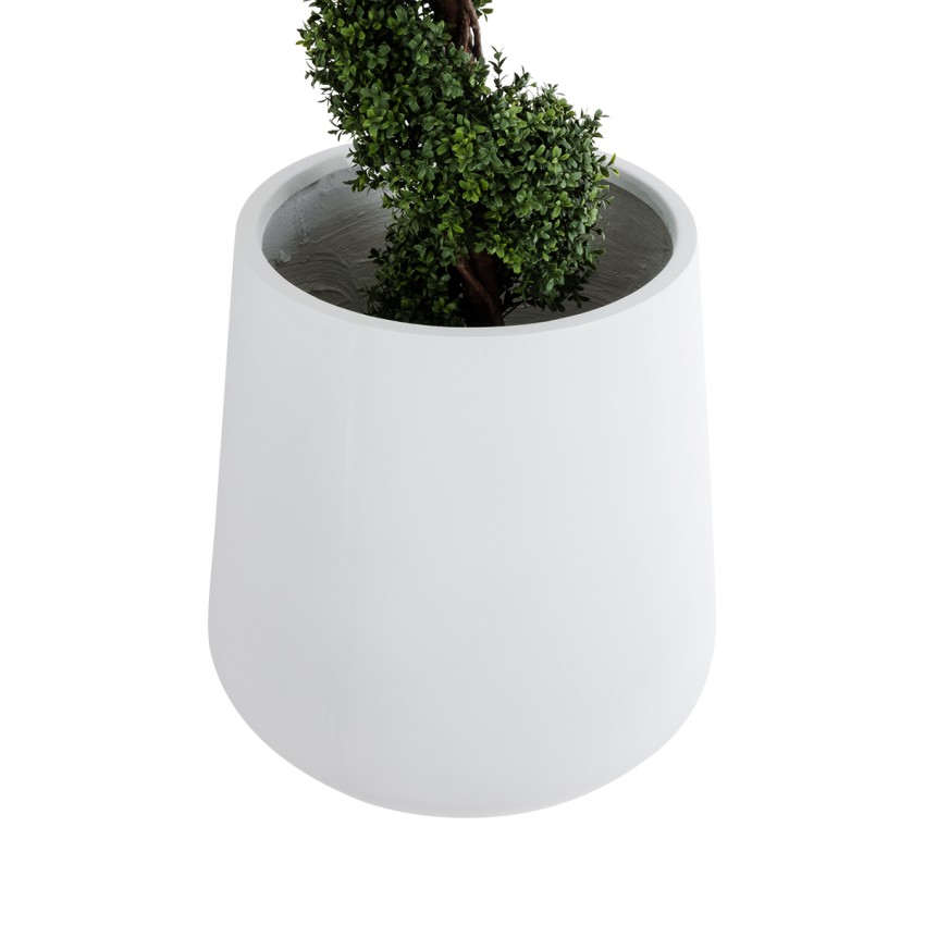 Τεχνητός Κήπος MISSOURI  Διακοσμητικό Πολυεστερικό Τσιμεντένιο Κασπώ Γλάστρα -  Λευκό Φ70 x Υ70cm
