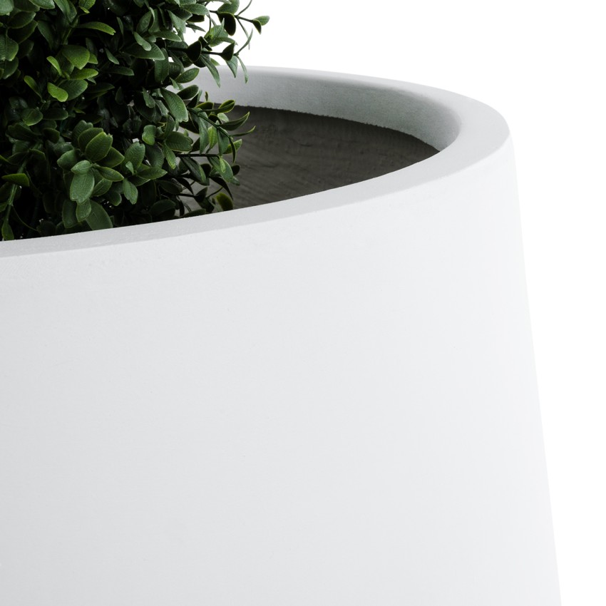 Τεχνητός Κήπος MISSOURI  Διακοσμητικό Πολυεστερικό Τσιμεντένιο Κασπώ Γλάστρα -  Λευκό Φ70 x Υ70cm