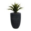 Τεχνητός Κήπος CASTLE  Διακοσμητικό Πολυεστερικό Τσιμεντένιο Κασπώ Γλάστρα -  Μαύρο Φ35 x Υ54cm