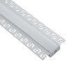 GLOBOSTAR® ALP-PLASTERIN GYPSO  Χωνευτό Προφίλ Αλουμινίου Ειδικό για Γυψοσανίδα με Λευκό Γαλακτερό Πατητό Κάλυμμα για Ταινίες LED IP20 - Ασημί & Λευκό - Μ100 x Π6.7 x Υ1.3cm