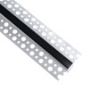 PLASTERBOARD-PROFILE  Προφίλ Αλουμινίου - Βάση & Ψύκτρα Ταινίας LED με Μαύρο Φιμέ Κάλυμμα - Χωνευτή Χρήση σε Γυψοσανίδα - Trimless - Πατητό Κάλυμμα - Ασημί - 2 Μέτρα - Πακέτο 5 Τεμαχίων - Μ200 x Π5.6 x Υ1.5cm