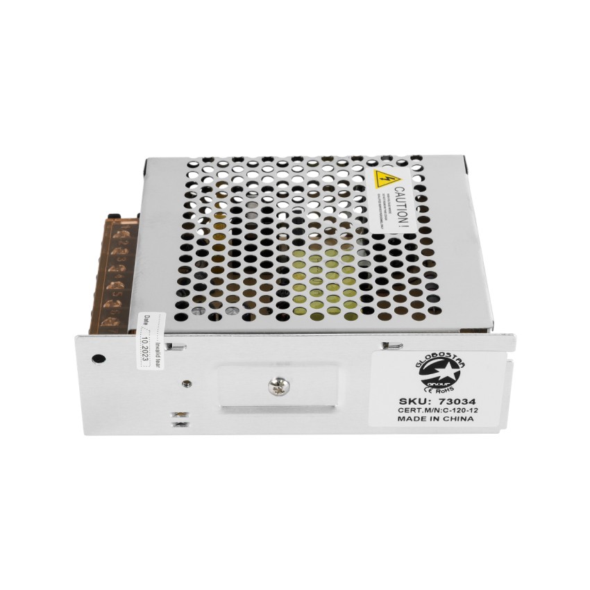 GLOBOSTAR® LUMIVOLT  Τροφοδοτικό/Μετασχηματιστής PELV 120W 10A DC 12V IP20 - AC 220-240V σε DC 12V / Ρυθμιζόμενo από DC 10.8V έως DC 13.2V - Μ13 x Π10 x Υ4cm