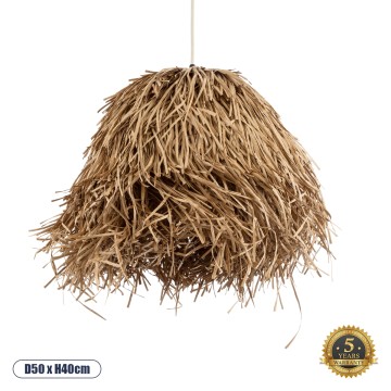 GLOBOSTAR® GUADELOUPE  Boho Κρεμαστό Φωτιστικό Οροφής με Ντουί 1 x E27 AC 220-240V IP20 - Μπεζ - Μ50 x Π50 x Υ40cm