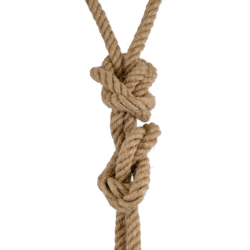 GLOBOSTAR® ROPE  Boho Κρεμαστό Φωτιστικό Οροφής με Ντουί 2 x E27 AC 220-240V IP20 - Μπεζ - Μ38 x Π3.5 x Υ200cm