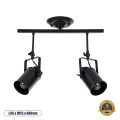 GLOBOSTAR® HOLLYWOOD  Vintage Φωτιστικό Οροφής με Ντουί 2 x E27 AC 220-240V IP20 - Μαύρο - Μ45 x Π15 x Υ40cm