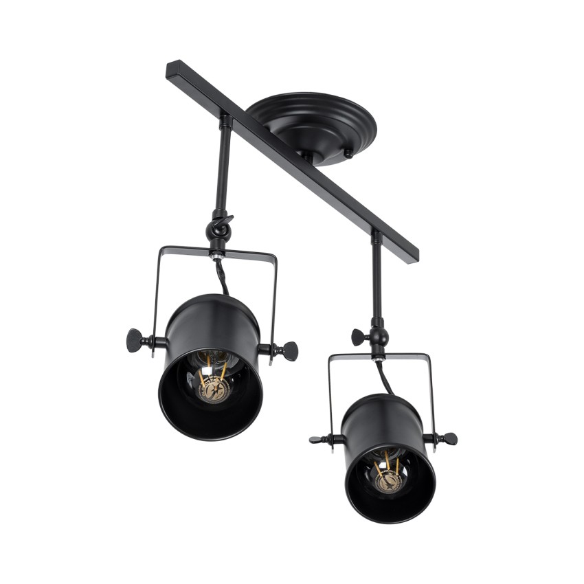 GLOBOSTAR® HOLLYWOOD  Vintage Φωτιστικό Οροφής με Ντουί 2 x E27 AC 220-240V IP20 - Μαύρο - Μ45 x Π15 x Υ40cm