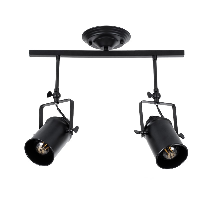 GLOBOSTAR® HOLLYWOOD  Vintage Φωτιστικό Οροφής με Ντουί 2 x E27 AC 220-240V IP20 - Μαύρο - Μ45 x Π15 x Υ40cm