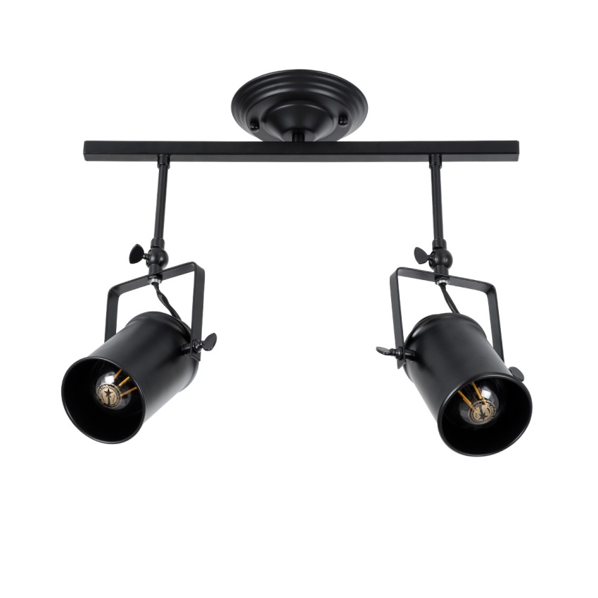 GLOBOSTAR® HOLLYWOOD  Vintage Φωτιστικό Οροφής με Ντουί 2 x E27 AC 220-240V IP20 - Μαύρο - Μ45 x Π15 x Υ40cm