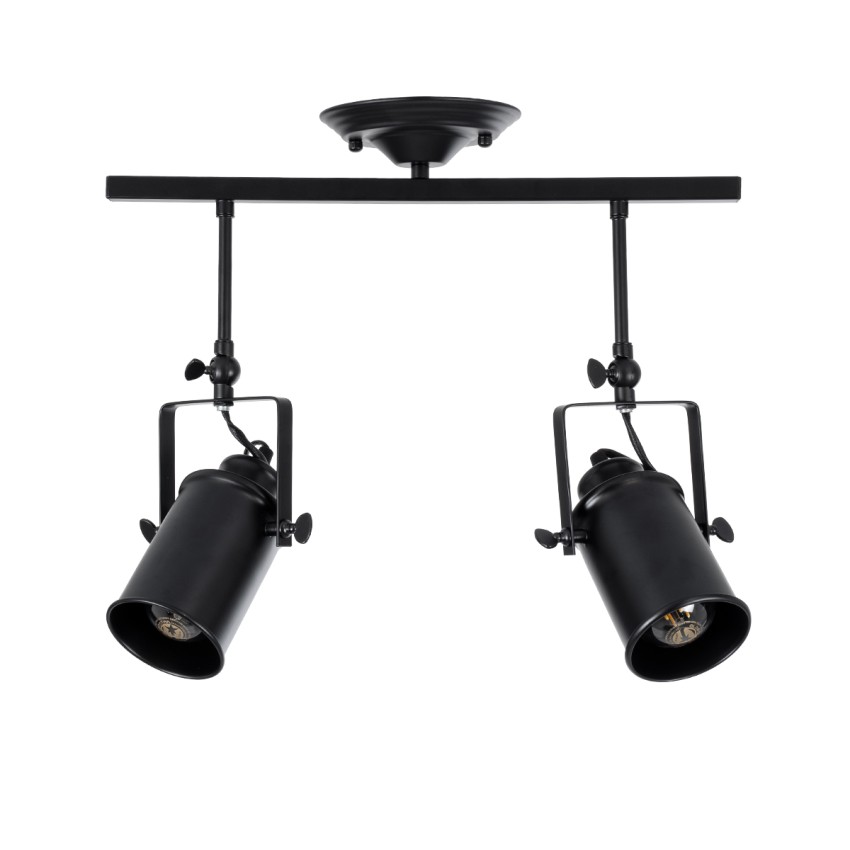 GLOBOSTAR® HOLLYWOOD  Vintage Φωτιστικό Οροφής με Ντουί 2 x E27 AC 220-240V IP20 - Μαύρο - Μ45 x Π15 x Υ40cm