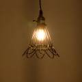 FLOWER IRON RUST  Vintage Κρεμαστό Φωτιστικό Πλέγμα Μονόφωτο 1 x E27 IP20 Μαύρο Μέταλλο - Μ10 x Π10 x Υ20cm