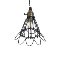 FLOWER IRON RUST  Vintage Κρεμαστό Φωτιστικό Πλέγμα Μονόφωτο 1 x E27 IP20 Μαύρο Μέταλλο - Μ10 x Π10 x Υ20cm