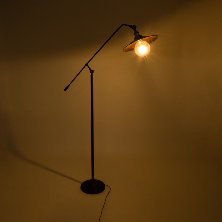 GLOBOSTAR® SILENE  Vintage Επιδαπέδιο Φωτιστικό με Ντουί 1 x E27 AC 220-240V IP20 - Μαύρο & Χρυσό - Μ30 x Π30 x Υ194cm