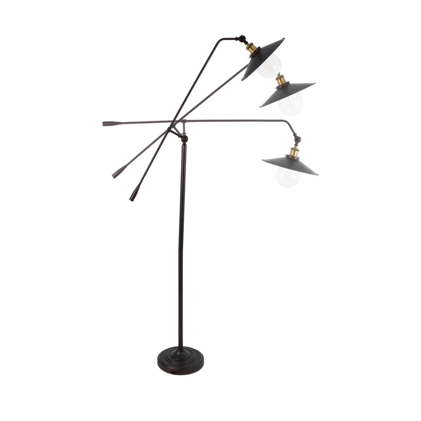 GLOBOSTAR® SILENE  Vintage Επιδαπέδιο Φωτιστικό με Ντουί 1 x E27 AC 220-240V IP20 - Μαύρο & Χρυσό - Μ30 x Π30 x Υ194cm