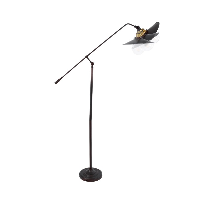 GLOBOSTAR® SILENE  Vintage Επιδαπέδιο Φωτιστικό με Ντουί 1 x E27 AC 220-240V IP20 - Μαύρο & Χρυσό - Μ30 x Π30 x Υ194cm