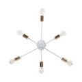 OLINDA  Μοντέρνο Φωτιστικό Οροφής Πλέγμα Πολύφωτο 6 x E27 IP20 Λευκό & Χάλκινο - Μέταλλο Μ60 x Π60 x Υ20cm