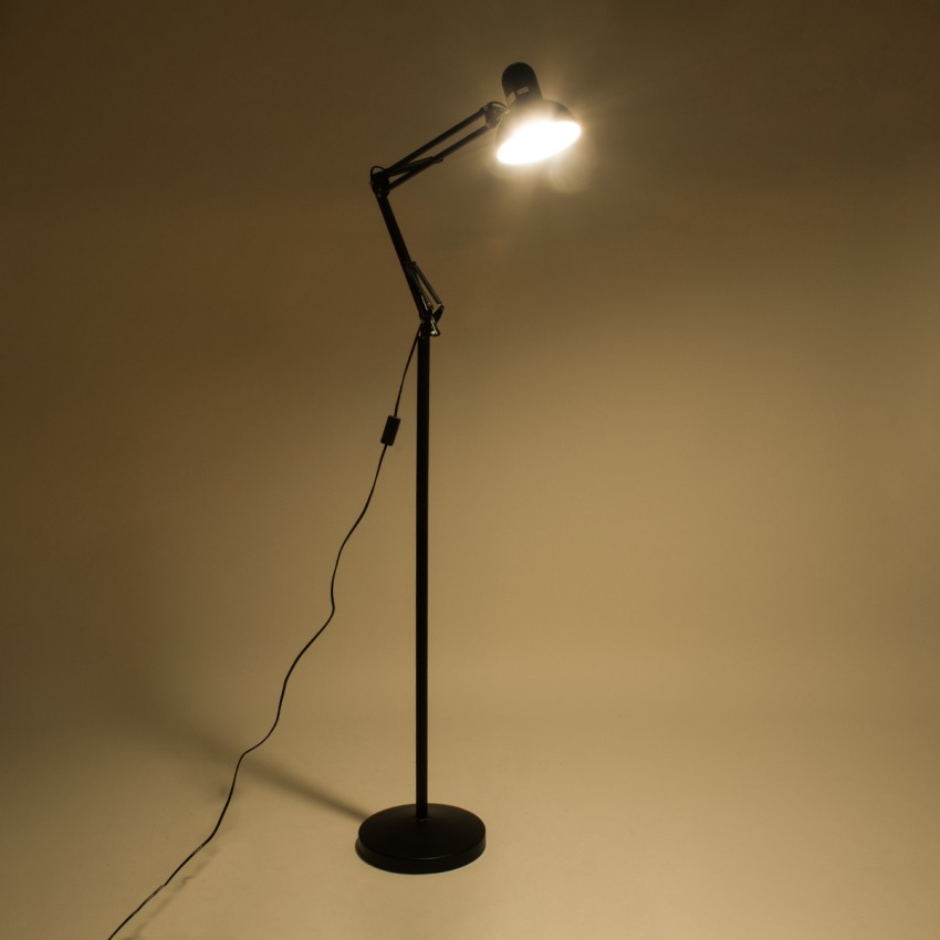 GLOBOSTAR® AUDREY  Vintage Επιδαπέδιο Φωτιστικό με Ντουί 1 x E27 AC 220-240V IP20 - Μαύρο - Μ15 x Π15 x Υ190cm