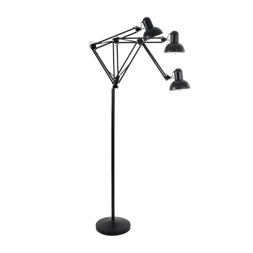 GLOBOSTAR® AUDREY  Vintage Επιδαπέδιο Φωτιστικό με Ντουί 1 x E27 AC 220-240V IP20 - Μαύρο - Μ15 x Π15 x Υ190cm